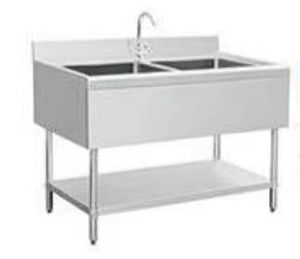VICTORY Medical Évier double en acier inoxydable pour hôtels et restaurants avec plinthe Inox Lab Sinks - Product Image 5