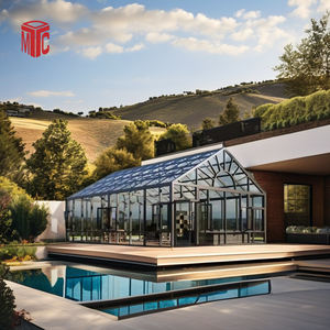 Véranda autoportante performante et fiable, sur mesure, à double pignon, quatre saisons, en aluminium et verre, pour jardin et patio - Product Image 4