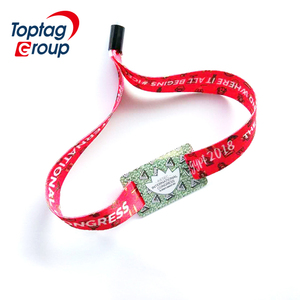 Pulsera tejida personalizada RFID, pulsera de marca para festivales con interfaz de comunicación NFC, frecuencia de 13,56 MHz - Product Image 3