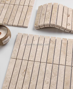 Style ancien moyen riz mat trou blanc longue pierre <span class=keywords><strong>de</strong></span> chaux mosaïque <span class=keywords><strong>salle</strong></span> <span class=keywords><strong>de</strong></span> <span class=keywords><strong>bain</strong></span>, espace commercial chez l'habitant carreaux <span class=keywords><strong>de</strong></span> sol, marbre - Product Image 2