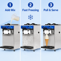 Machine à glace molle silencieuse à agitation Maglev U88 |   Machine à glaces de table haute capacité 3 saveurs 30L/H pour hôtel de luxe