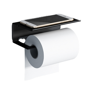 Porte-papier toilette mural en aluminium à un seul niveau avec support pour téléphone portable, étagère de rangement écologique pour la cuisine - Product Image 4