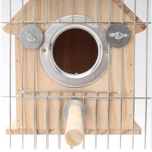 กล่องเพาะพันธุ์ไม้สำหรับกรงนกแก้ว นกคีรีบูน นกพิราบ กล่องเพาะพันธุ์ธรรมชาติพร้อมประตูด้านข้าง ใช้ได้ทั้งภายในและภายนอกอาคาร - Product Image 2