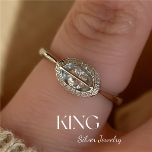 Anillo de Plata de Ley S925 con Forma de Lingote de Plata de la Marca King Silver, Chapado en Oro, Anillo de Moda para Mujer - Product Image 4