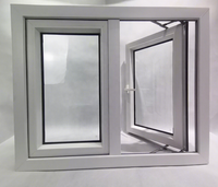 Ventana Abatible de PVC de Doble Acristalamiento Estilo Francés Moderno con Marco de UPVC y Malla de Fibra de Vidrio