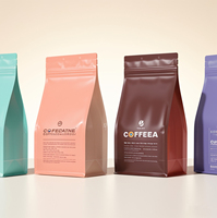 Sacs d'emballage pour café en plastique à fond plat, refermables, 250g, 500g, 1kg, finition mate ou brillante, impression personnalisée