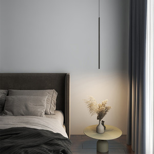 Lámpara Colgante Larga de Cobre, Estilo Nórdico Moderno Minimalista, Altura Ajustable, para Dormitorio u Oficina, Alimentación CA, Tamaños Medianos - Product Image 6