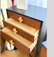 Buffet en bois massif avec panneau en érable, console rétro moderne, meuble de rangement pour salle à manger, salon