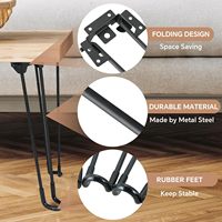 Table d'appoint portable robuste et détachable pour ordinateur portable, avec pieds pliants en forme d'épingle à cheveux