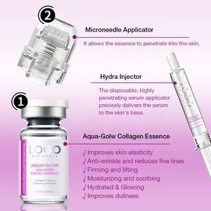 FATAZEN 1100ppm Collagène Ampoule Lissante, Raffermissante et Liftante Sérum Triple Action Anti-Rides Réduction des Rides Essence Faciale AQUA-GLOW - Product Image 4