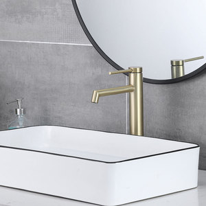 Single Handle Basin Faucet Deck Mounted Ceramic Valve Core Brass Finish For Bathroom Sink - Product Image 1