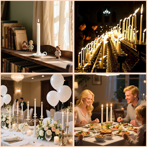 LITBRIGHT Church Wedding <strong>White</strong> Stick <strong>Candle</strong> Bougies Long Burning Thin Pillar Stick Paraffin Wax Table Household <strong>Candle</strong> Wholesale - Product Image 4