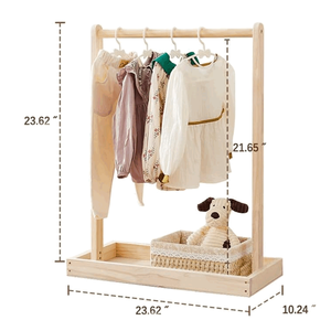 Houten Baby Shower Kleding Kastrek Natuurlijk Hout Peuter Kleding Display Rek Voor Kinderkamer - Product Image 2