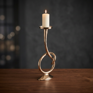Bougeoir en métal de conception torsadée en laiton AK en argent fini article personnalisé pour décor de restaurant/décor de fêtes - Product Image 2