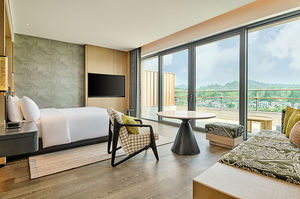 مجموعة أثاث غرف نوم فندقية خشبية عصرية مخصصة لفنادق الخمس نجوم مثل ماريوت أو الشقق الفاخرة وغرف الضيوف - Product Image 2