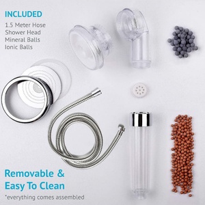 Water Saving Pressure Shower <b>Spray</b> Head with 3 Modes Powerful Flow Handhold Bathroom Shower Head with Beads Filter Hose <b>Set</b> - Product Image 4
