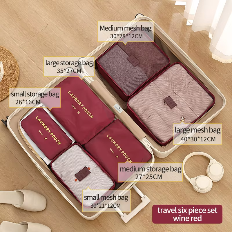 Wine red Travel 6 pcs set