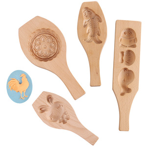 Juego de moldes de madera para pasteles de luna, 10 Uds., reutilizables para hornear, herramientas de repostería, uso doméstico - Product Image 4
