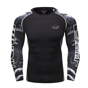 BJJ 래쉬가드 그래플링 웨어 MMA Jiu Jitsu No Gi UFC 셔츠 파이트웨어, 긴팔 압축 셔츠 - Product Image 6