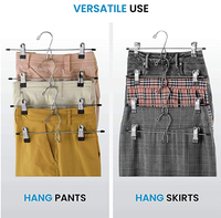 Fabricant en gros de cintres à pantalons, jupes et robes en acier inoxydable, finition brillante, gain de place, pour utilisation dans le salon