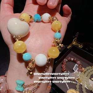 Nuovo Bracciale in Stile Cinese con Volpe Dorata in Resina Rossa e Fiori, Catena per Maglione con Perle di Cristallo a Vita Stretta, Bracciale alla Moda - Product Image 3
