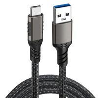 USB3.2 Gen2 10Gbps kabel USB kabel 3A 60W QC3.0 pengisian daya cepat untuk Samsung NVMe Hard Disk eksternal Data Android kabel kepang