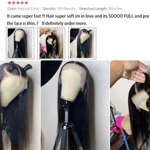 Perruque en cheveux humains avec dentelle frontale transparente HD 13x4 13x6, perruque frontale droite pré-épilée, fermeture en dentelle HD 5x5 pour femmes noires - Product Image 6