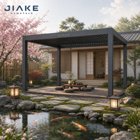 Jiake 6063-T5 Aluminium-Pergola mit Motorisiertem Lamellendach für Japanische Teehäuser, Innenhöfe, Landschaftsgestaltung, Terrassen und Gartenpavillons