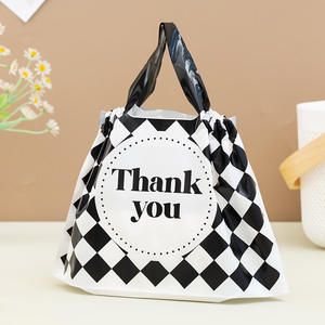 High Quality Durable Customized <b>Plastic</b> <b>Shrink</b> Bags with Screen Printing Black Carrying Bag with Handle Food Grade - Product Image 1