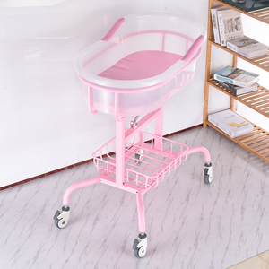 Medical Grade Plastic Transparent Bassinet Basket Baby <strong>Crib</strong> Trolley CE ISO Certified Stainless Steel/ABS Hospital Customizable - Product Image 5