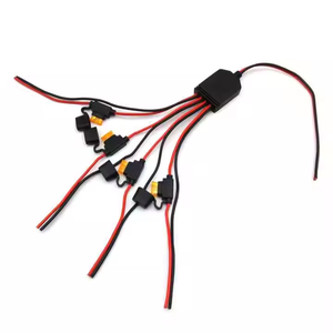 Dc כוח 1/4 בצורת y כבל atc/aleto בלוק, מחזיק עבור מצלמות תיל <span class=keywords><strong>dvr</strong></span> הוביל רכב רצועת אור - Product Image 2