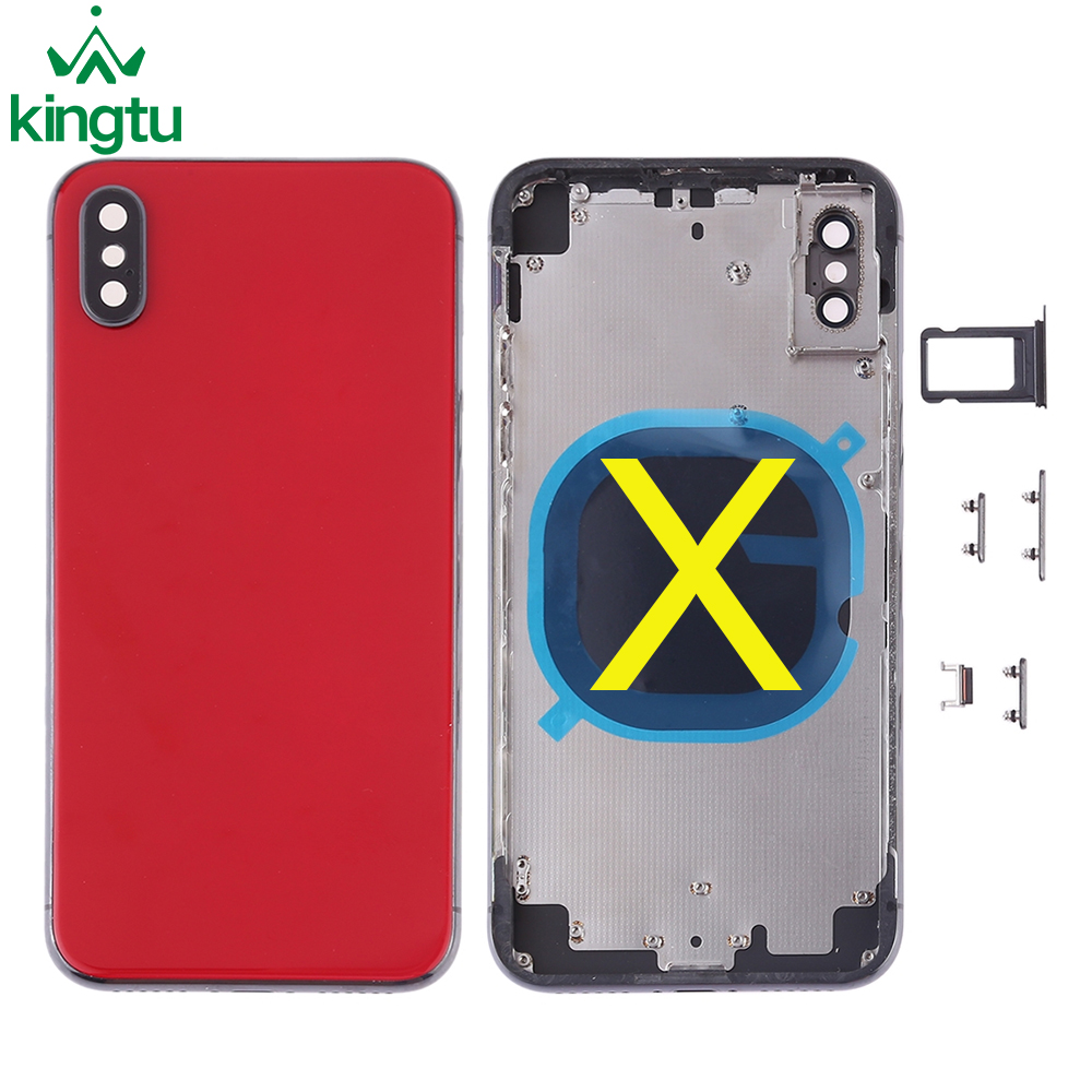 Оригинальная полностью Золотая задняя крышка батарейного отсека корпуса с рамкой в сборе боди для iPhone X до 12 Pro