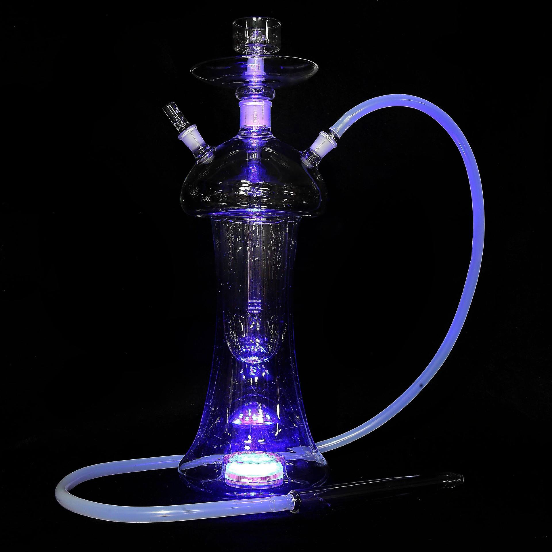 Tall flared glass + Purple LED light