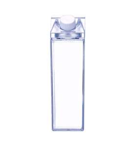 Customized Logo Sports Clear Square PS <b>Plastic</b> Leak-Proof Water Bottle Push-Pull Lid BPA Free 500-1900ml Capacity Portable for - Product Image 4
