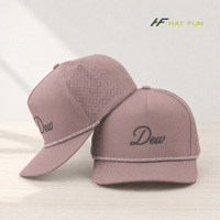 Casquette de baseball en nylon à 5 panneaux personnalisée, perforée au laser, imperméable, séchage rapide, respirante, chapeau de sport pour l'extérieur