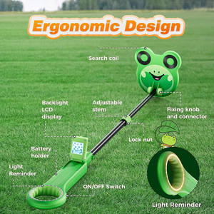 Détecteur de métaux pour enfants bibo XEAST MD-1011A étanche, jouet d'extérieur pour la recherche de trésors et d'or, cadeau, vert, plastique, industriel, garantie 1 an - Product Image 3