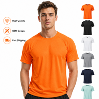 T-shirt de course à séchage rapide, coupe ajustée, impression de logo personnalisée OEM, vêtements de sport pour la salle de sport et l'entraînement, service ODM, t-shirts pour hommes