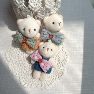 New Crochet dễ thương <span class=keywords><strong>Mini</strong></span> sang trọng gấu <span class=keywords><strong>Keychain</strong></span> búp bê mềm Thú nhồi bông đồ chơi với quần áo phụ kiện và phim hoạt hình móc khóa cho các cô gái - Product Image 5