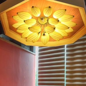 Plafonnier de style chinois, design lotus, 20-30 m², salon, chambre, hôtel, éclairage à économie d'énergie, commande par interrupteur, surface de montage - Product Image 4