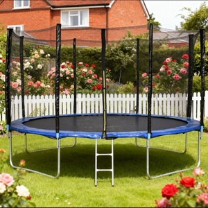 <span class=keywords><strong>Trampoline</strong></span> rond extérieur <span class=keywords><strong>grand</strong></span> format, sûr et doux, avec filet de protection/toit, cadre de 12 pieds, <span class=keywords><strong>prix</strong></span> d'usine bas, vente chaude - Product Image 1