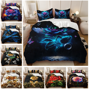 Polyester Bộ Đồ Giường Setsblue Banshee <span class=keywords><strong>Rose</strong></span> Hoa Thoải Mái Và Mềm mại Duvet Cover Set - Product Image 2