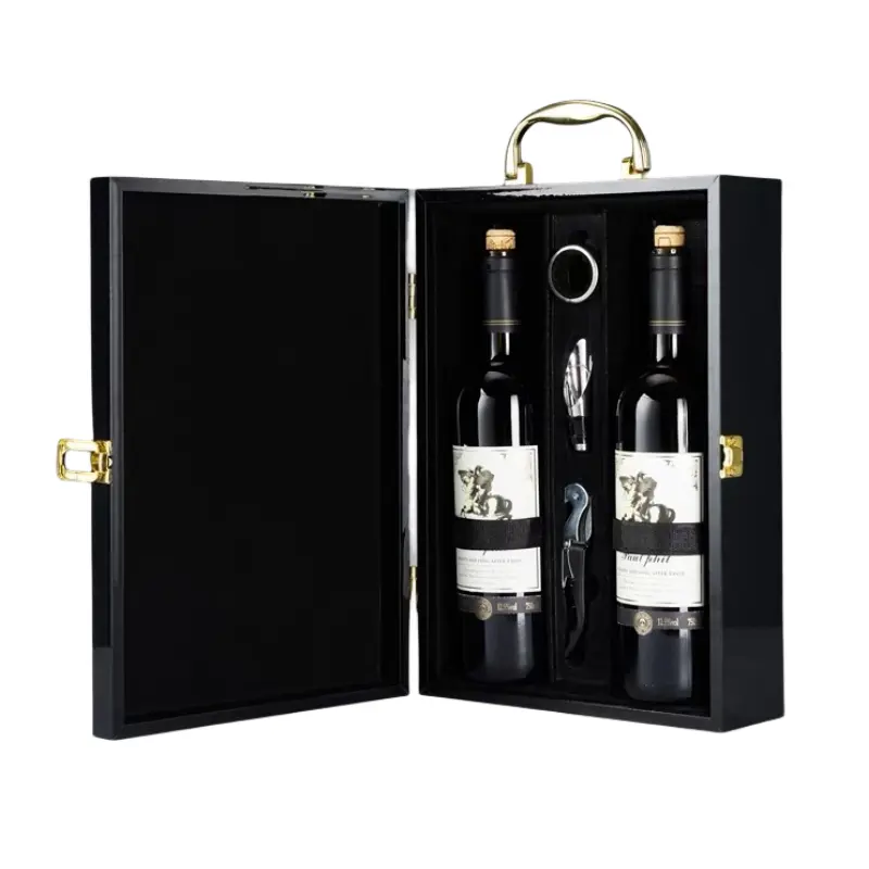 Scatola di vino in legno per un regalo perfetto e una grande impressione, scatola di vino in legno massiccio con coperchio incernierato, scatola regalo in legno per vino