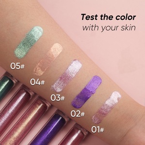 Hot Selling Personality High Pigment Private Label Liquid Eyeshadow 5-Color Ultra-Shiny <strong>Silver</strong> Tube Eyeshadow Liquid <strong>Eye</strong> <strong>Makeup</strong> - Product Image 2