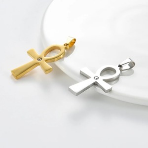 Colgante de cruz Ankh egipcio antiguo de acero inoxidable para collar, para hombres y mujeres, color plata y oro, amuleto retro, joyería, regalos - Product Image 4