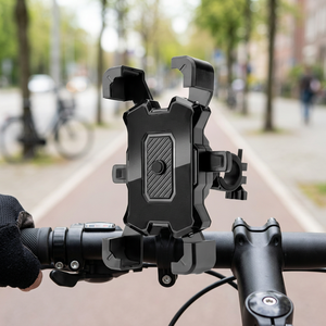 Support de téléphone portable universel réglable et flexible, support de guidon anti-vibration, support de casque de vélo, noir - Product Image 2