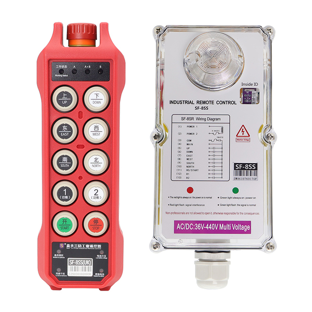 Wireless Radio Receiver Industrial Rc Remote Control 8 Button Sindle Speed Wireless Rf Receiver Industrial Remote Control Copier