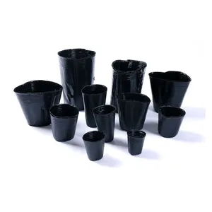 China Manufacturer Home Garden Seedling Thickened Black Customized Size PE Material Seedling Pot For Vegetable Fruit Seedling