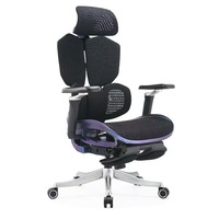 Chaise de bureau ergonomique moderne en maille réglable avec repose-pieds, pivotante, base chromée, accoudoirs, idéale pour le gaming - Offre Spéciale