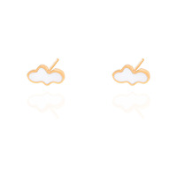 Boucles d'oreilles clous en acier inoxydable 316L en forme de nuage au design simple pour enfants