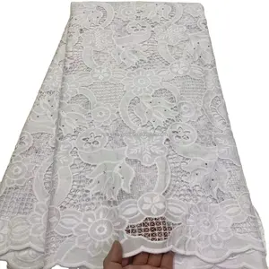 ชุดเดรสแต่งงานผ้าชีฟองผ้าลูกไม้แอฟริกัน5หลาชุดเดรสลูกไม้สายผ้าชีฟองเลเซอร์ฝรั่งเศสใหม่ล่าสุด2024